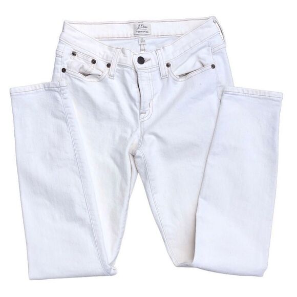 J Crew Denim Toothpick Size 26 Cream Ivory Skinny Womens Jeans - Picture 3 of 8